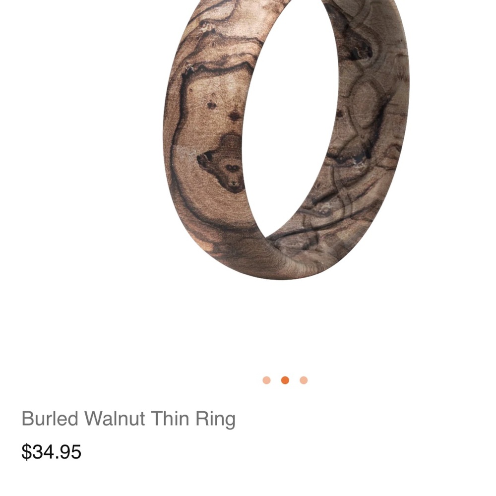Burled Walnut Thin silicone Ring